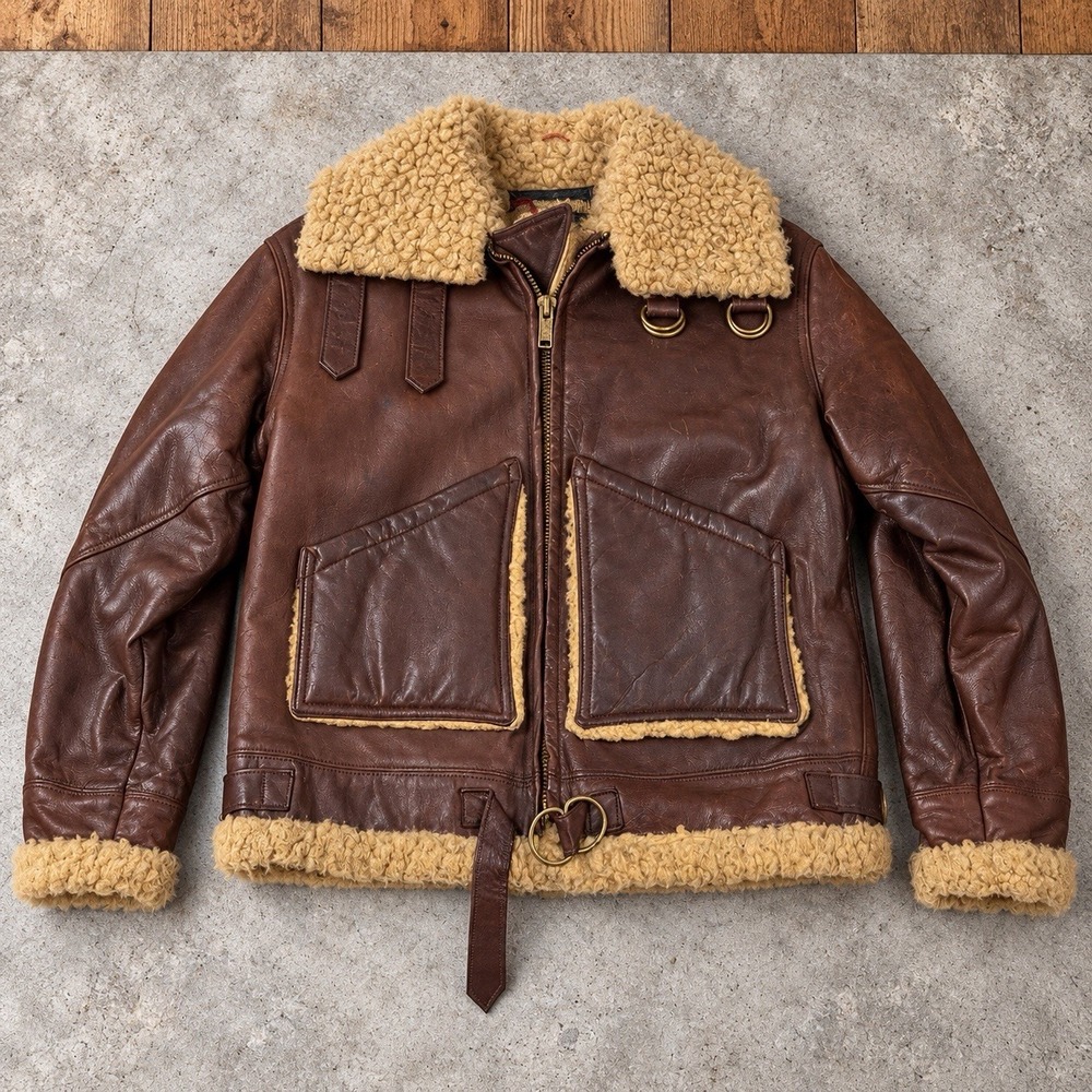 Vtg 70s McGregor B-3 Bomber Jacket Mens 44 Flight Coat Faux Shearling Talon Zip